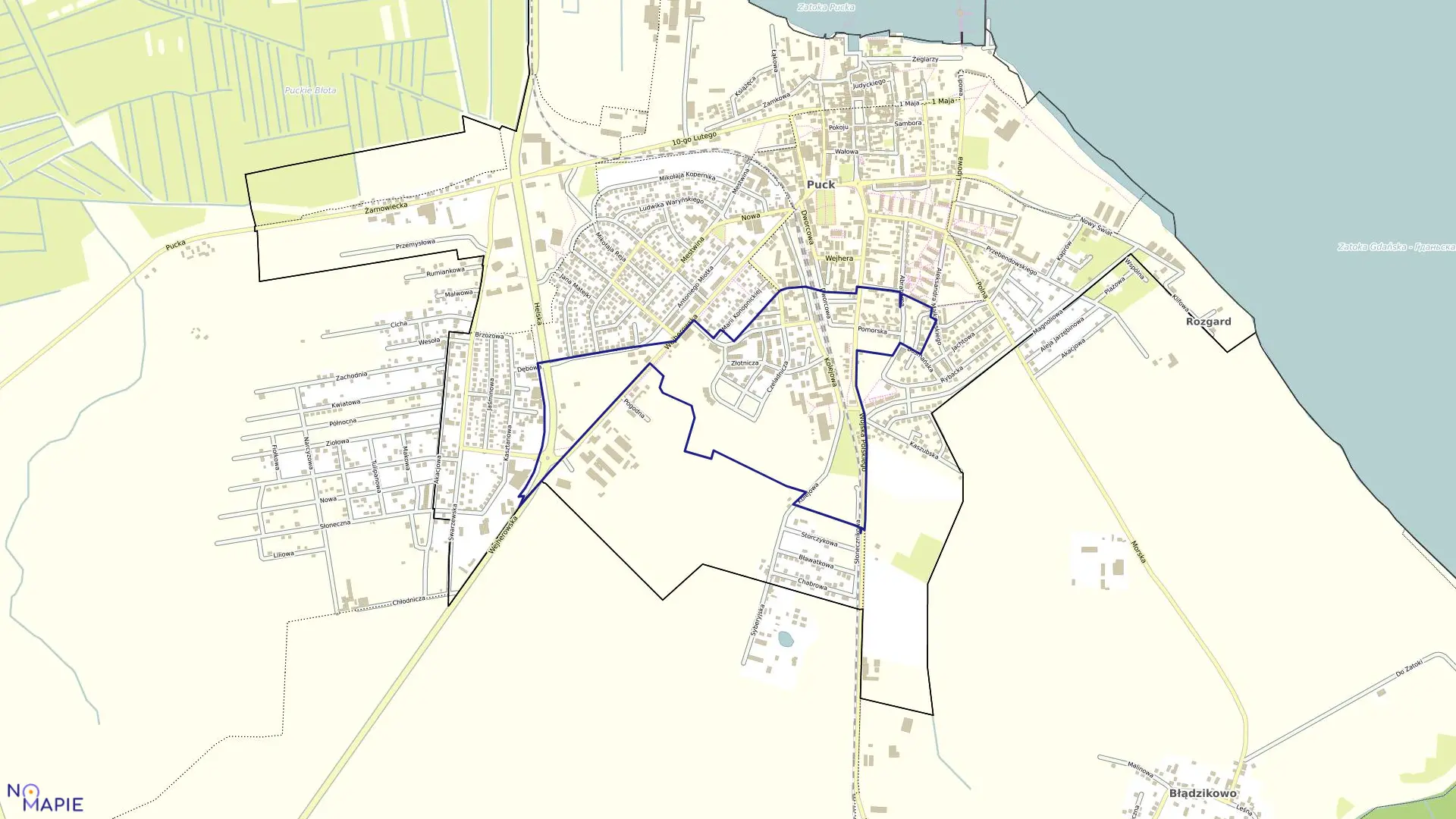 Mapa obrębu 2.5 w mieście Puck